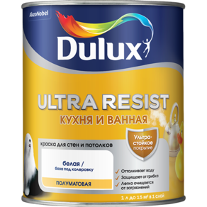 Краска Dulux Ultra Resist Кухня и ванная полуматовая